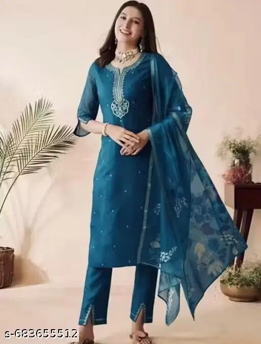 Kurta Set for Women (Blue, XS)