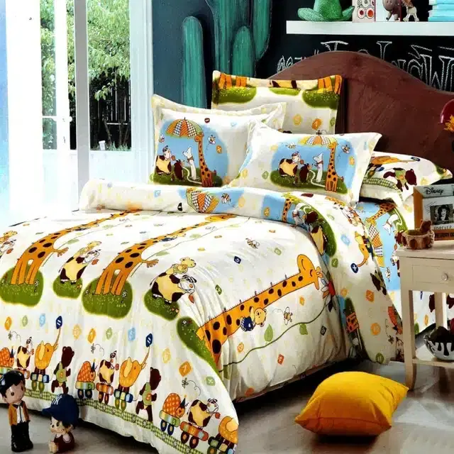 Glace Cotton Printed Double Bedsheet with Two Pillow Covers, Multicolor, 90x90 Inches