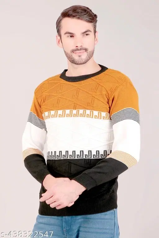 Full Sleeves Sweater for Men (Multicolor, M)
