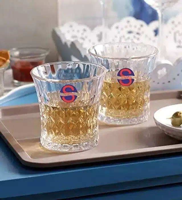 Liquor cum Cocktail Glasses, Transparent, 280 ml, Pack of 2