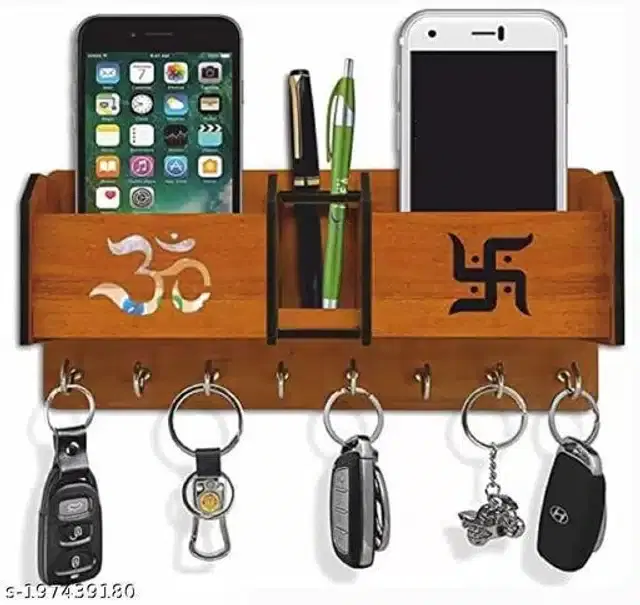 Wooden Mobile Holder, Brown