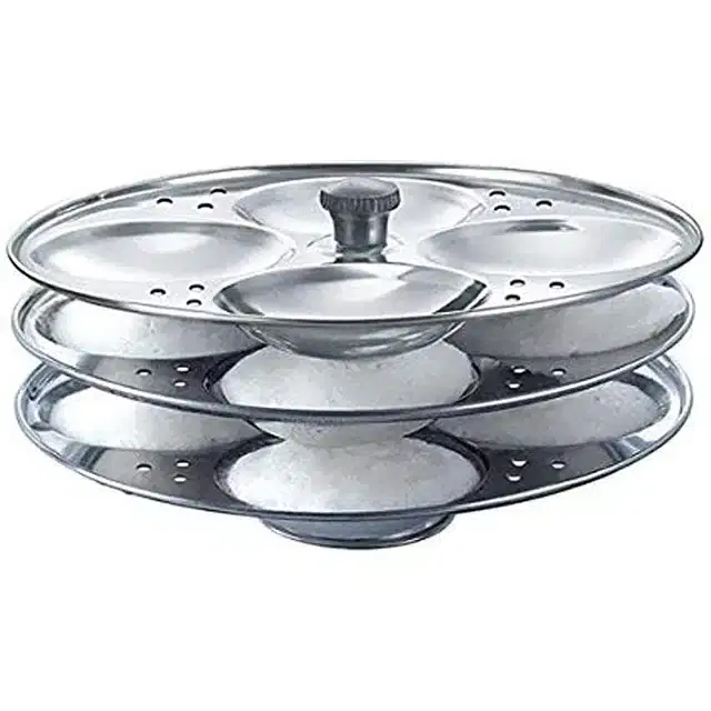 Idli Stand, 12 Slots, Silver, Free Size, B26