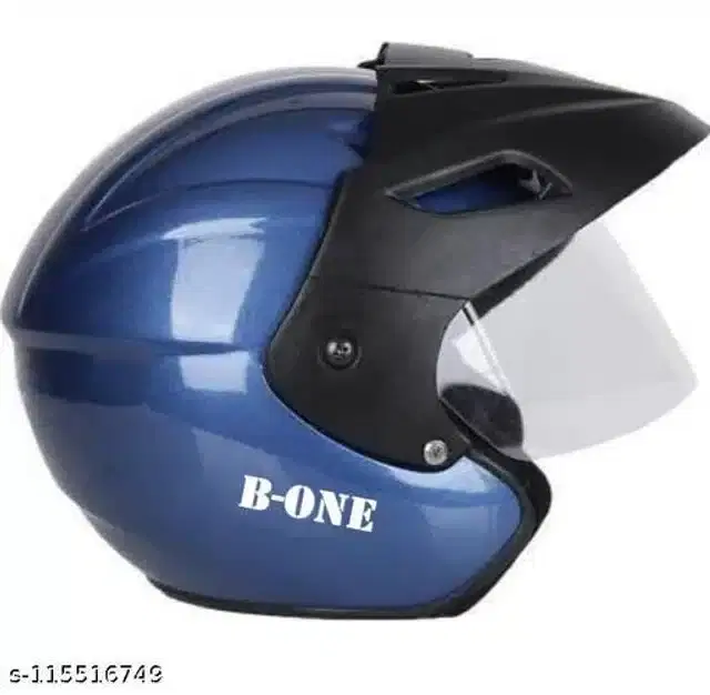 Open Face Helmet For Men, Blue