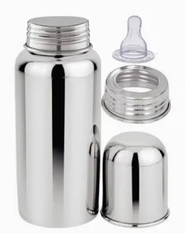Stainless Steel Feeding Bottle for Kids, Grey, 250 ml