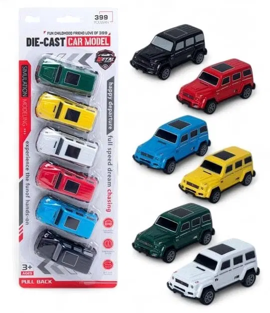 Pack of 6 Mini Pull Back Car Set For Kids, Multi-Color [Metal, Assorted Colours & Designs, Sent as per Availability]