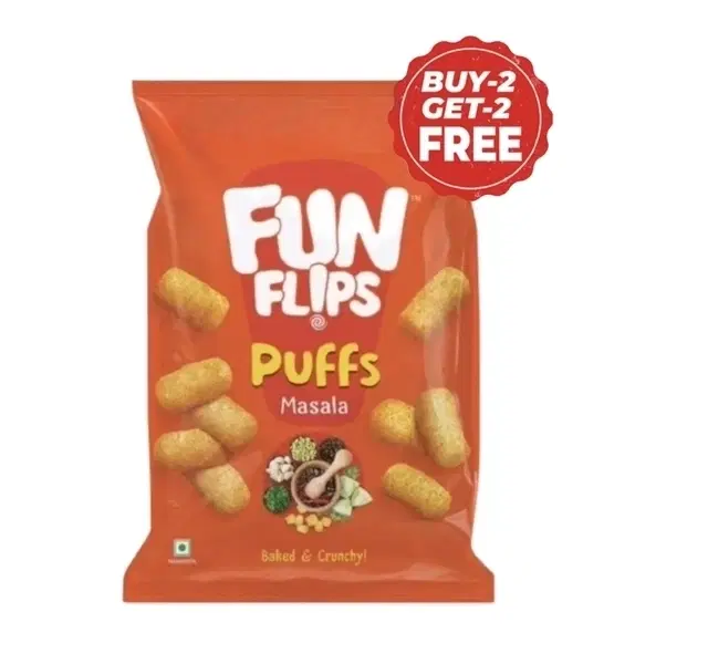 Fun Flips Masala Puff 69 g (Pack of 4)