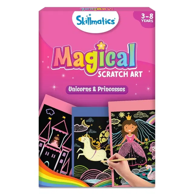 Skillmatics Magical Scratch Art – Unicorns & Princesses