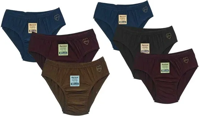 Cotton Blend Briefs for Women, Multicolour, Pack of 6 (XL)