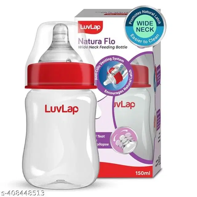 LuvLap Plastic Feeding Bottle for Baby, Multicolor, 125 ml