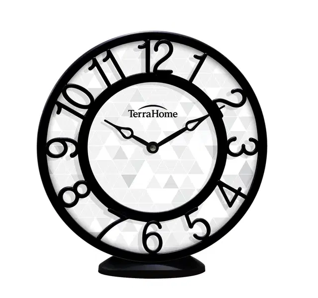 TerraHome Step Paper Dial Mini Wall Clock 8in Printed Black Dial