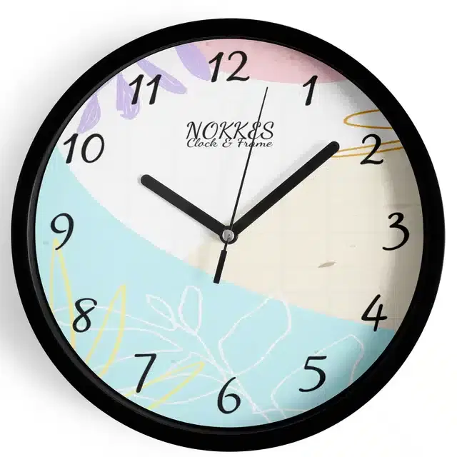 Plastic Printed Wall Clock, Multicolor, 7 Inches