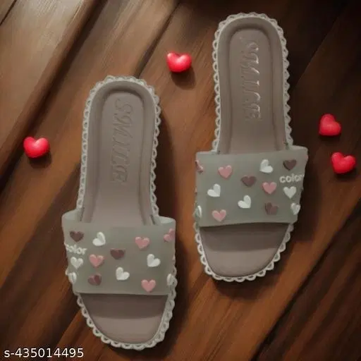 Printed Sliders for Women (Multicolor, XS)