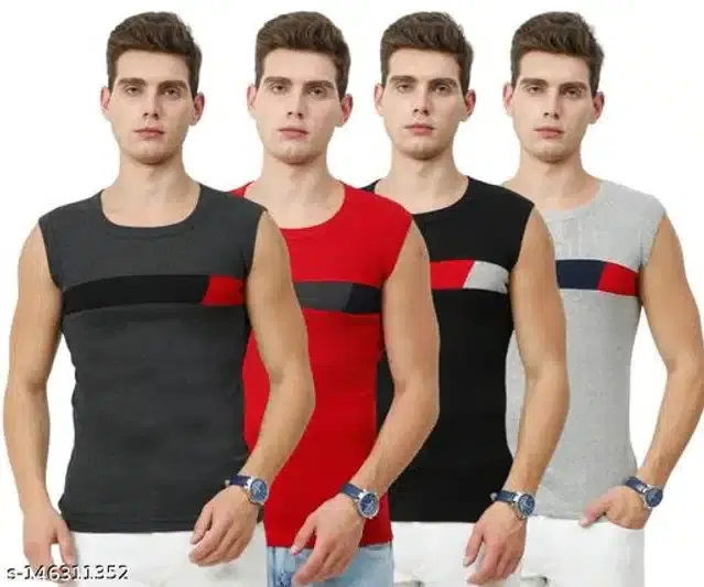 Gym Vests for Men, Pack of 4 (Multicolor, XS)