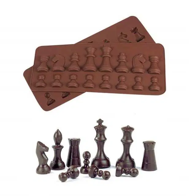 Silicone Chocolate Chess Shaped Mould 16 Cavity, Pack Of 16, R-043