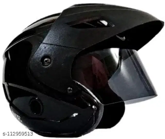 Open Face Helmet For Men, Black