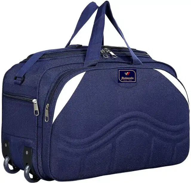 Polyester Traveling Luggage Bag with Wheels, Blue,62 L