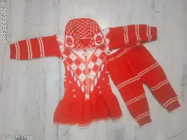 Woolen Sweater & Pant for Girls (Multicolor, 6-9 Months)