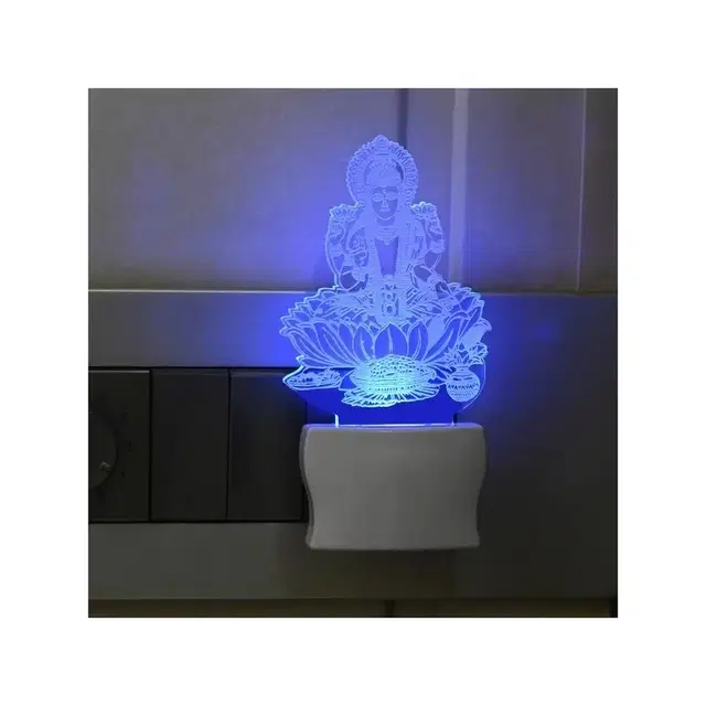 Lakshmi On Kamal 3d Acrylic Led Night Lamp (Plug-in)