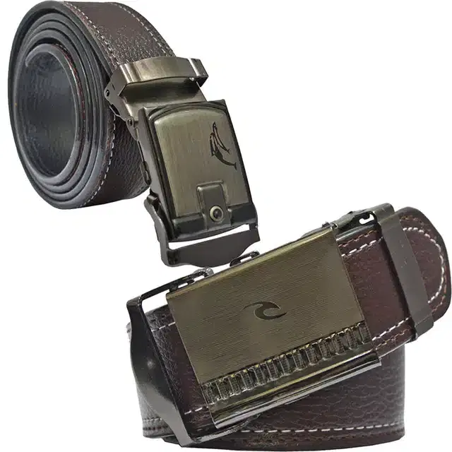 Casual Belt for Men, Pack of 2 (Brown)