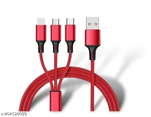 3 in 1 Charging Cable, Multicolor