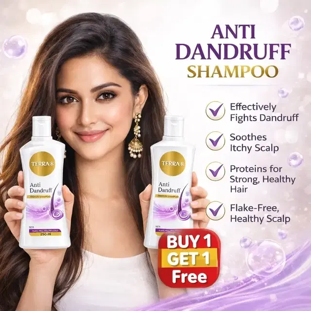 Terra 8 Anti Dandruff Shampoo 2X100 ml (Buy 1 Get 1 Free)