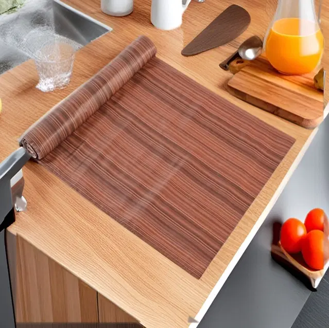 PVC Printed Shelf Mat Roll, Multicolor, 5 m