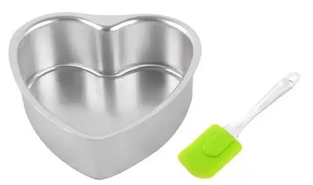 Aluminium Cake Mould with Silicone Oil Brush, Pack of 2, Multicolor