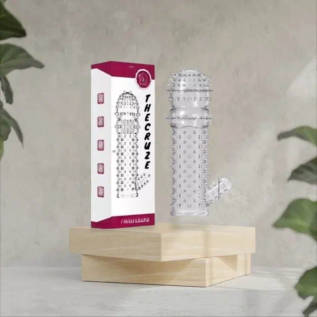 A R Silicone Crystal Dotted Condom for Men, Transparent