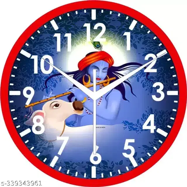 Designer Printed Plastic Wall Clock, Multicolor