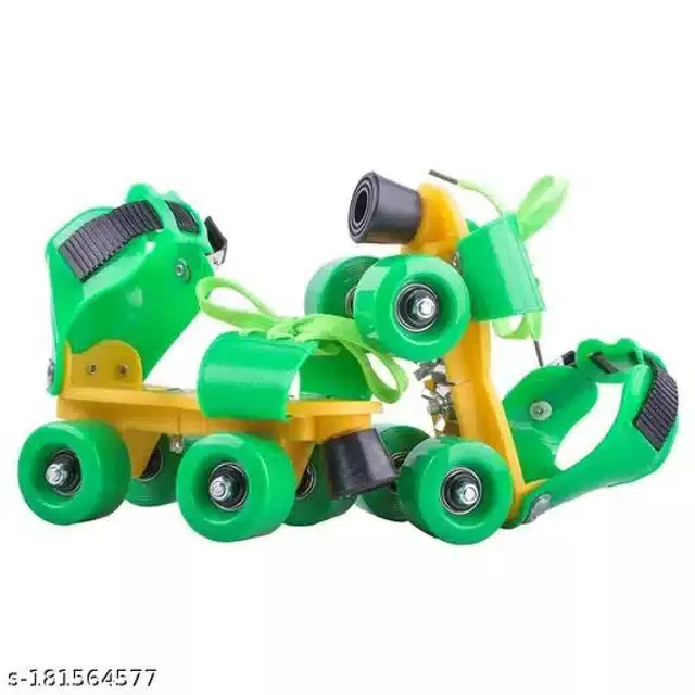 Adjustable Roller Skates for Kids, Green & Yellow