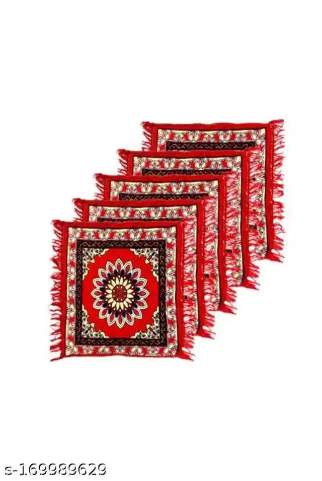 Prayer Mats, Red, 20x19x0.5 inches, Pack of 5
