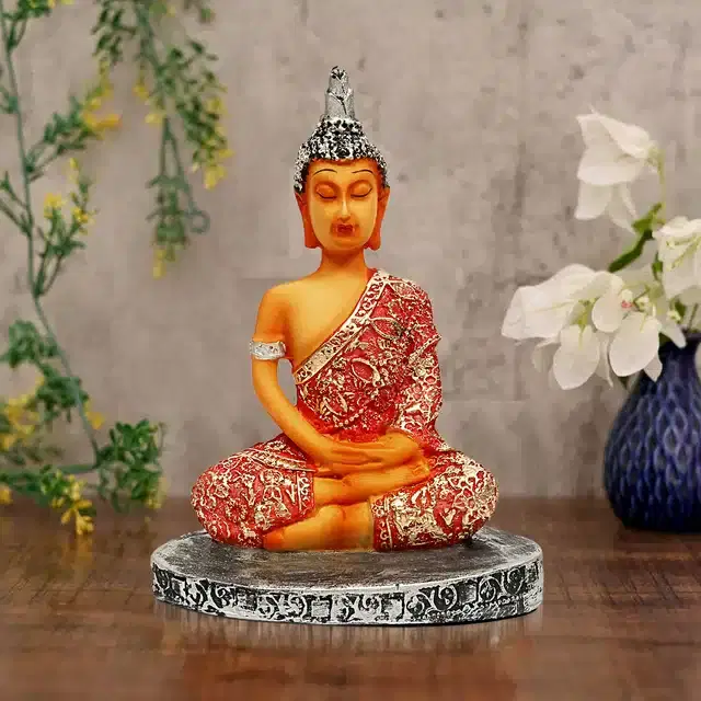 Lord Buddha Showpiece, Multicolor, 7 inches