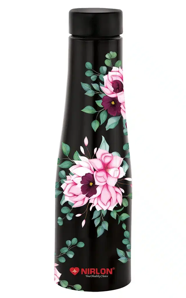 Stainless Steel Insulated Single Wall Water Bottle, Black, 1000 ml