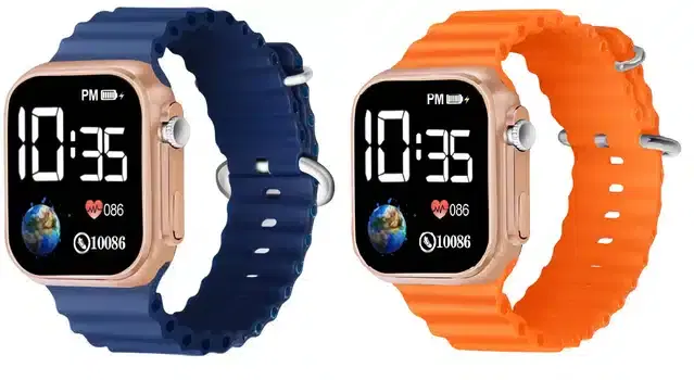 Electronic LED Digital Watch for Kids, Pack of 2 (Multicolor)