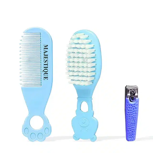Majestique Baby Hair Brush, Comb and Nail Cutter Set for Newborns & Toddlers, Combo of 3, B-77