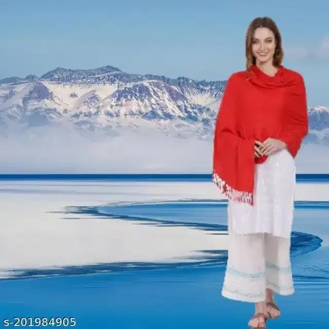 Viscose Scarf for Women (Red, 1.8 m)