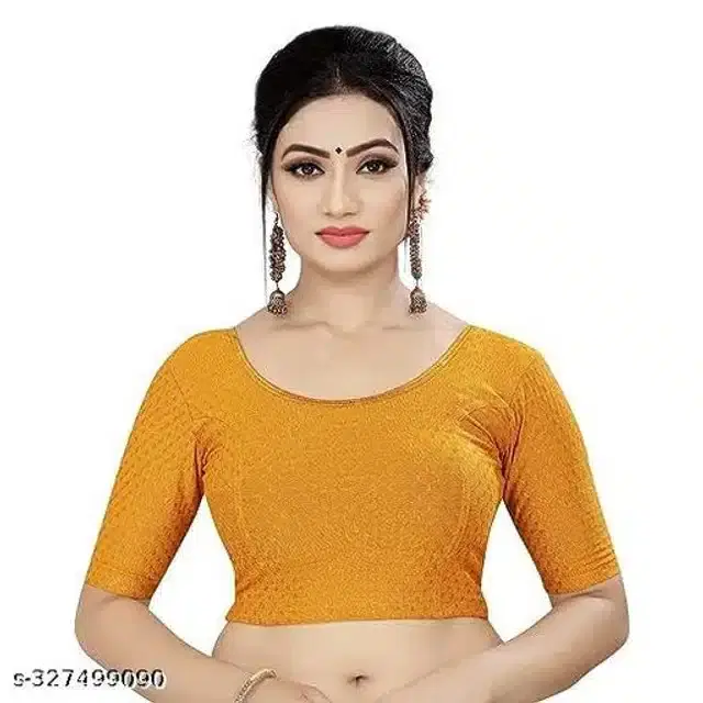 Half Sleeves Blouse for Women (Yellow, 34)