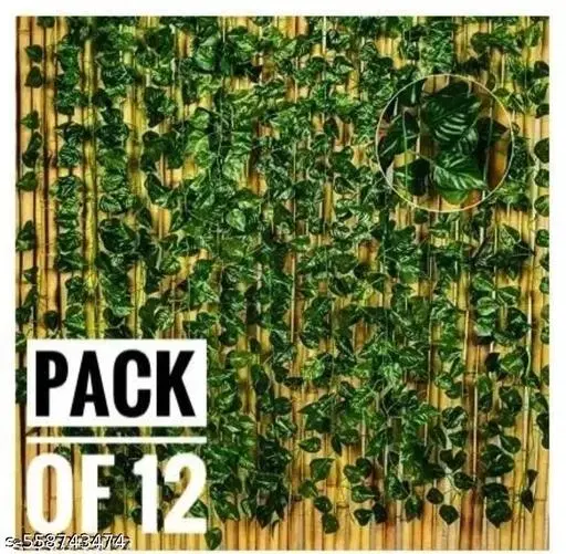 Artificial Garland Money Plant Leaf Creeper, Multicolor, Pack of 12 (Each of 8 ft)