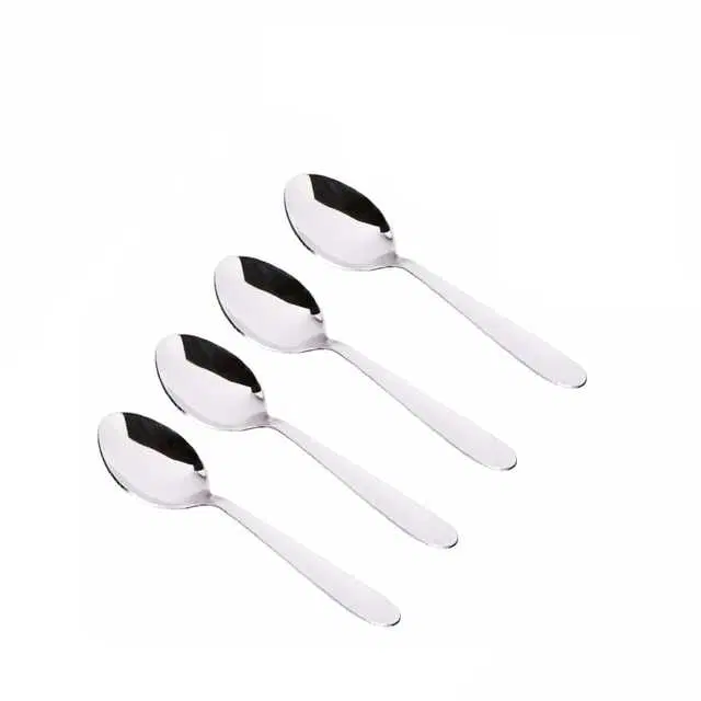 Stainless Steel Dessert Spoon Cutlery Set, Sliver, Pack of 4