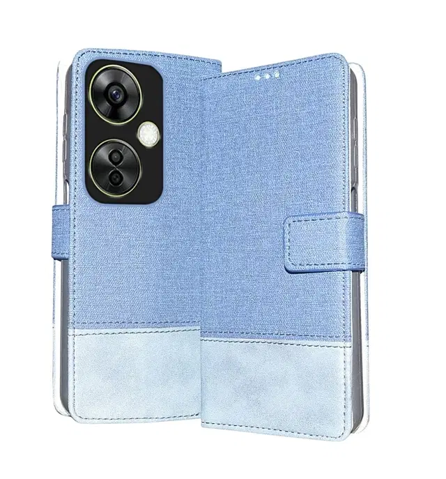 Artificial Leather Flip Cover For Oneplus Nord Ce3 Lite 5G, Blue