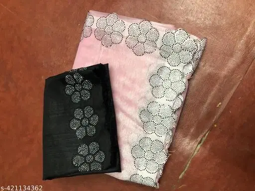 Tussar Silk Embellished Saree For Women, Pink