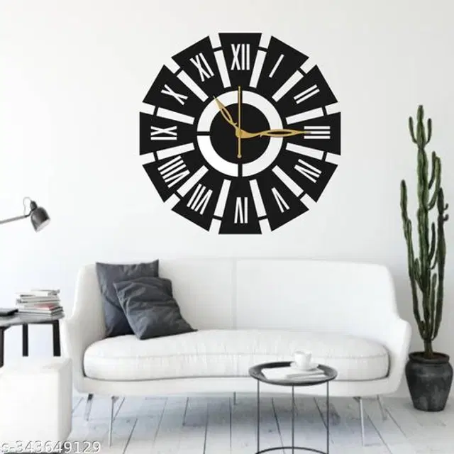 Wooden Wall Clock, Black