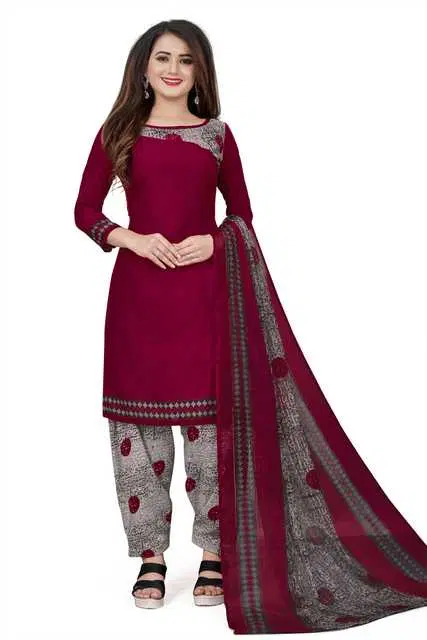 Sharda Creation Women's Dress Material (Maroon) (SC61)