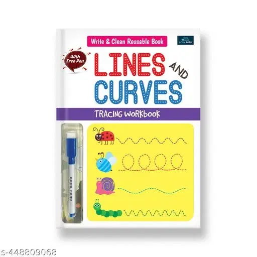 Write And Clean Reusablee Book - Line And Curve Tracing Workbook For Kids