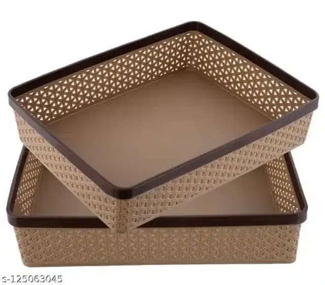Multipurpose Storage Baskets, Brown, Pack of 2