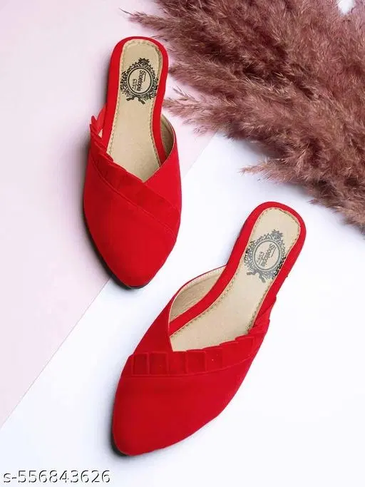 Shoetopia Solid Mules Red Size 6