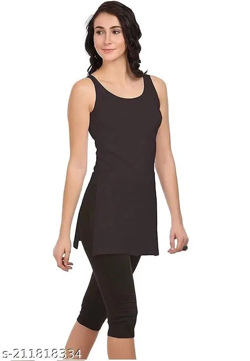 Modal Solid Camisoles for Women, Black (M)