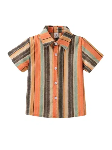 Cotton Blend Printed Shirt For Boys, Musted (1-2 year)