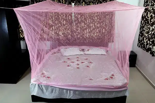 Double Bed Mosquito Net, Pink, 6x6 feet