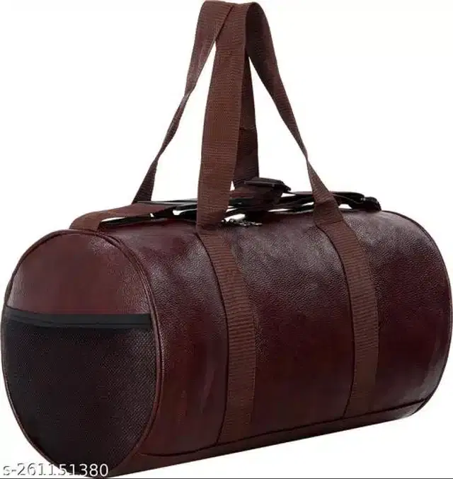 PU Gym Bag for Men & Women, Brown